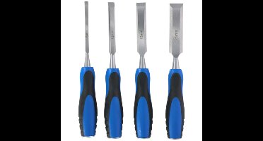 Kinzo beitel set - met stevige rubber greep - 4-delig - houtbewerking