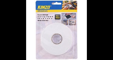 Kinzo Dubbelzijdig tape - 18 mm x 5 meter - montagetape - wit
