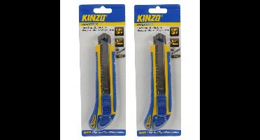 Kinzo hobby snijmesjes - 2x stuks - 18 mm - breekmesjes - metaal/kunststof