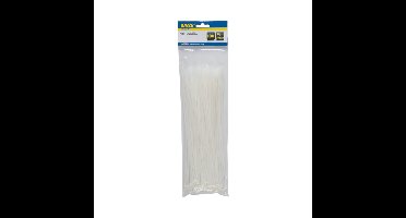 Kinzo Kabelbinders - 100x - wit - 3,6 x 300 mm - tie wraps / rips