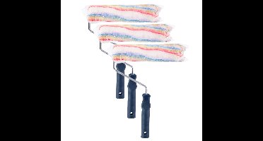 Kinzo Muur vacht verfroller met beugel - 3x - 6 x 25 cm - Verfspullen - Schilderen - Brede rollers