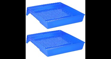 Kinzo Verfbak - 2x - lekbak blauw - voor rollers tot 35 x 29 cm - Verfbenodigdheden