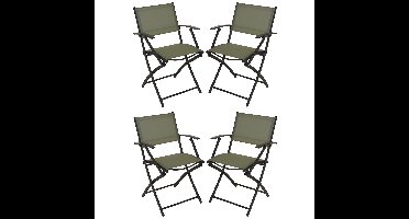 Klapstoel - 4x - groen - opklapbaar - 46 x 52 x 85 cm - staal/polyester - campingstoel/tuinstoel