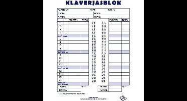 Klaverjassen Scoreblok - 1x - 50 vellen - papier