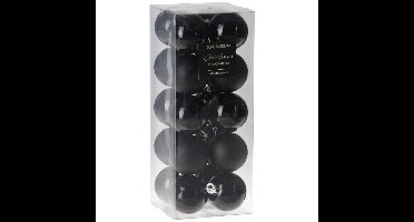 Kleine kerstballen - 20x st - zwart - 4 cm - kerstversiering