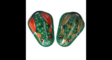 Klik klak kikker - van blik - maakt geluid - 6,5 cm - oud Hollands speelgoed - kikkers