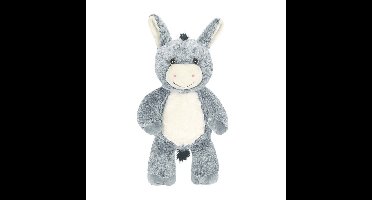 Knuffeldier Ezel Hendrik - zachte pluche stof - dieren knuffels - grijs - 33 cm