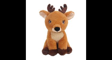 Knuffeldier Hertje Sammy - zachte pluche stof - dieren knuffels - bruin - 24 cm