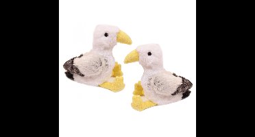 Knuffeldier Meeuw - 2x - zachte pluche stof - premium kwaliteit knuffels - Vogels - 20 cm