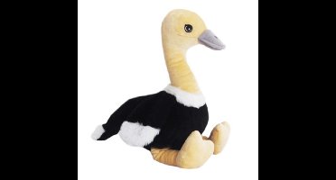 Knuffeldier Struisvogel Biggy - zachte pluche stof - dieren knuffels - zwart/wit - 34 cm