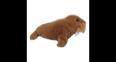 Knuffeldier Walrus - zachte pluche stof - bruin - premium kwaliteit knuffels - 26 cm