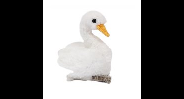 Knuffeldier Zwaan - zachte pluche stof - wit - premium kwaliteit knuffels - Vogels - 18 cm