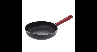 Koekenpan - Alle kookplaten geschikt - zwart/rood - dia 25 cm