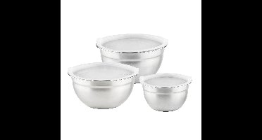 Kommenset - zilver - RVS - D18/20/22cm - keuken - set van 3 - mengkom