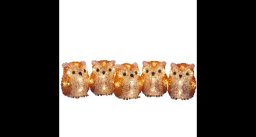 Konstsmide Verlichte uilen - 5 st - 7,5 x 10 x 7,5 cm - aan lichtsnoer - led - warm wit