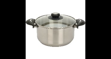 Kookpan klein model met glazen deksel - RVS - 3.5 liter - D22 x H11.5 cm