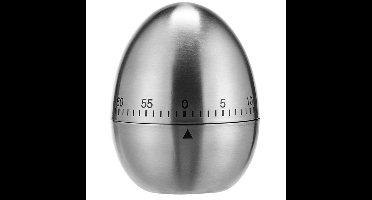 Kookwekker - ei vorm - 7,5 cm - RVS - eierwekker - analoge wekker