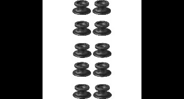 Koordhouder - 10x - rond?- zwart - kunststof - 19/25 x 13 mm