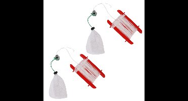 Krablijn met netje/krabben vangen - 4x stuks - 39 cm - vissen - hengel