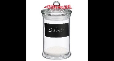 Kruidenpotjes/voorraadpotjes met krijtvlak - 4x stuks - 350 ml - glas