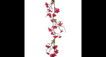 Kunstbloem/bloesem takken slinger - fuchsia roze - 187 cm