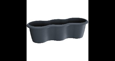 Kunststof Respana drievoudige plantenbakken/bloembakken antraciet 52 cm