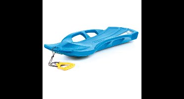 Kunststof sneeuw slee - met trekkoord - 110 cm - blauw - Kinderslee