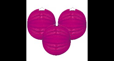 Lampion - 6x - fuchsia roze - 22 cm - papier