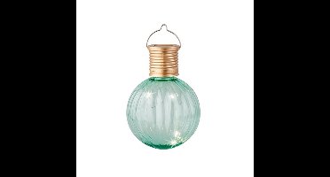 Lampion solar verlichting - turquoise - 11 cm - LED