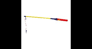 Lampionstokje rood/blauw/geel met lichtje 50 cm