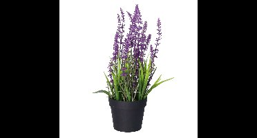 Lavendel kunstplant in pot - licht paars - D15 x H30 cm