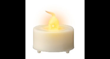 LED theelichtjes/waxinelichtjes - 8x st - wit - 3,6 x 3,6 cm - steady - warm wit - timer