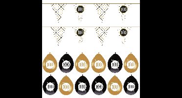 Leeftijd verjaardag 100 jaar geworden feestpakket vlaggetjes/ballonnen