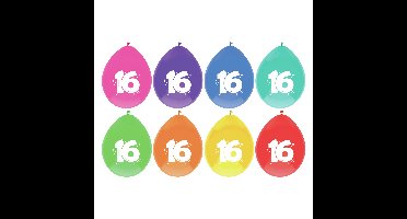 Leeftijd verjaardag thema ballonnen 16 jaar 48x stuks 29 cm