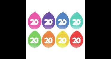 Leeftijd verjaardag thema ballonnen 20 jaar 16x stuks 29 cm