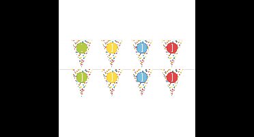 Leeftijd vlaggenlijn - 2x - 1 jaar - 600 cm - papier - vlaggetjes - 1e verjaardag versiering