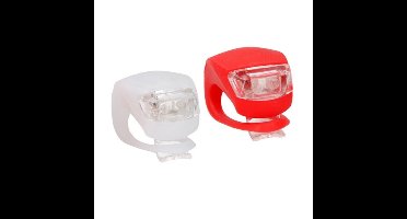 Lifetime Fietsverlichting set - voor- en achterlicht - LED - rood/wit - inclusief batterijen