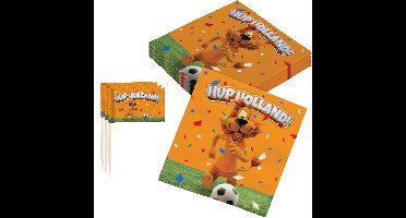 Loeki de Leeuw 50x Cocktailprikkers en 24x servetten Hup Holland