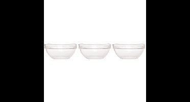 Luminarc Salade schaal/slakom van glas - 3x - Dia 20 cm - Schalen en kommen - Keuken accessoires