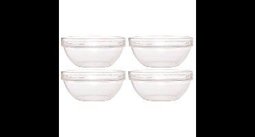 Luminarc Schaaltje/kommetje - 4x - glas - 17 cm - snack schaaltjes - chips schaaltje