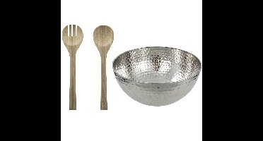 Luminarc Slakom/schaal met bamboe slacouvert - Glas - D28 cm