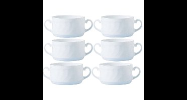Luminarc Soepkommen Trianon - 6x - wit - 300 ml - 9x5 cm - ontbijt/dessert schalen