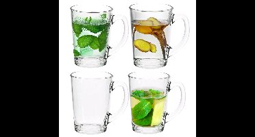 Luminarc Theeglas - 4x - transparant - glas - 8 x 11 cm - 320 ml - hittebestendig