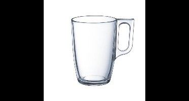 Luminarc Theeglazen - 18x stuks - glas - met oor - 320 ml - theekopjes - hard glas