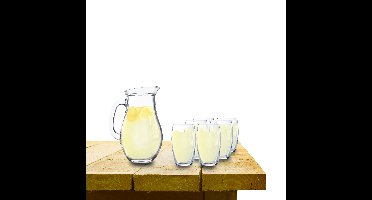 Luminarc waterglazen/sapglazen 6x stuks Versailles 375 ml met schenkkan van 1 liter