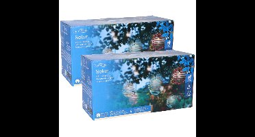 Lumineo Lichtsnoer op zonne-energie - 2x snoertjes - tuinverlichting - 470 cm - lichtslinger