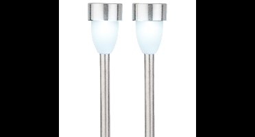 Lumineo Prikspot - solar - LED - RVS - 36 cm - 2x- Tuinverlichting