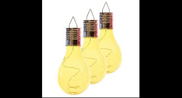 Lumineo solar tuin 10x stuks LED ophang verlichting/lampjes geel 14 x 8 cm