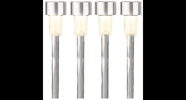 Lumineo Solar tuinlampen - 4x stuks - prikspots op zonne-energie - 24 cm