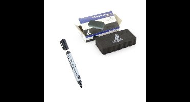 Magnetische whiteboard wisser met zwarte marker